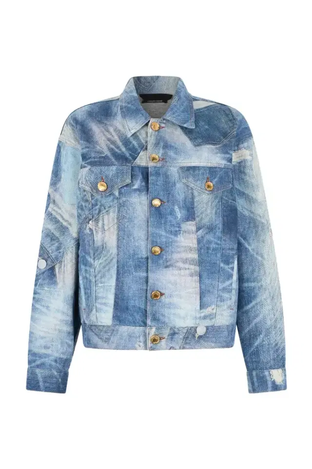 Roberto Cavalli Denim Jacket with Patchwork Effect