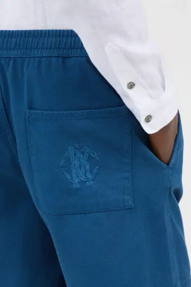 Roberto Cavalli Blue Pleated Bermuda Shorts | Thumbnail 5