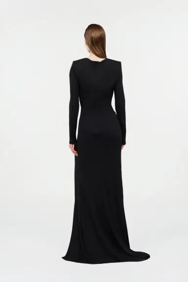 Roberto Cavalli Draped Long Dress with Snake Detail | Thumbnail 3