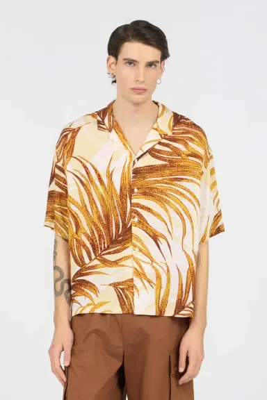 Roberto Cavalli Golden Palm Print Shirt | Thumbnail 2