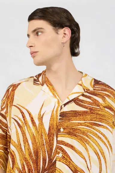 Roberto Cavalli Golden Palm Print Shirt | Thumbnail 4