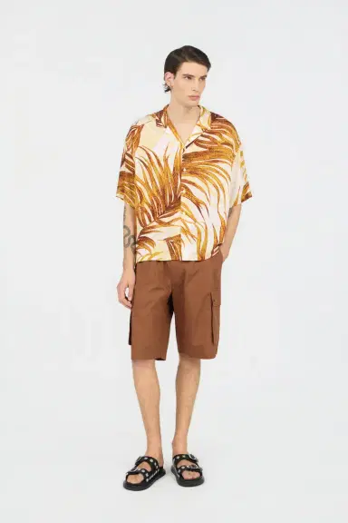 Roberto Cavalli Golden Palm Print Shirt | Thumbnail 6