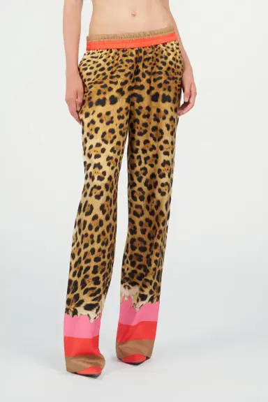 Roberto Cavalli Palazzo Pants with Cavalli Pop Print | Thumbnail 2