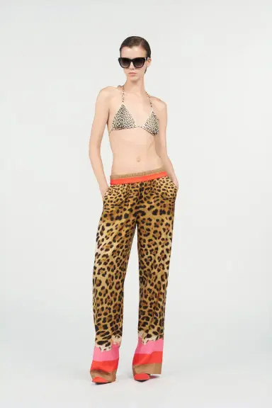 Roberto Cavalli Palazzo Pants with Cavalli Pop Print | Thumbnail 7