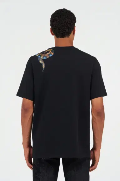 Roberto Cavalli Cotton T-shirt with Snake Print | Thumbnail 3