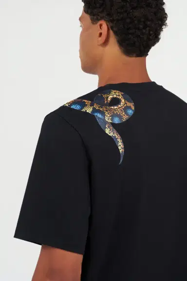 Roberto Cavalli Cotton T-shirt with Snake Print | Thumbnail 5
