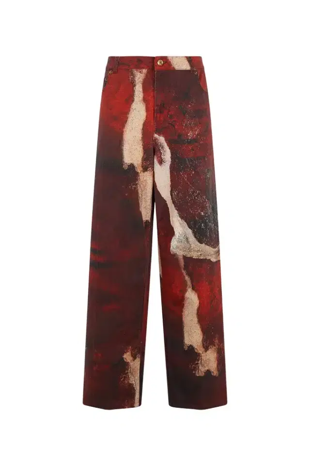 Roberto Cavalli Red Faded-Dye Effect Denim Jeans