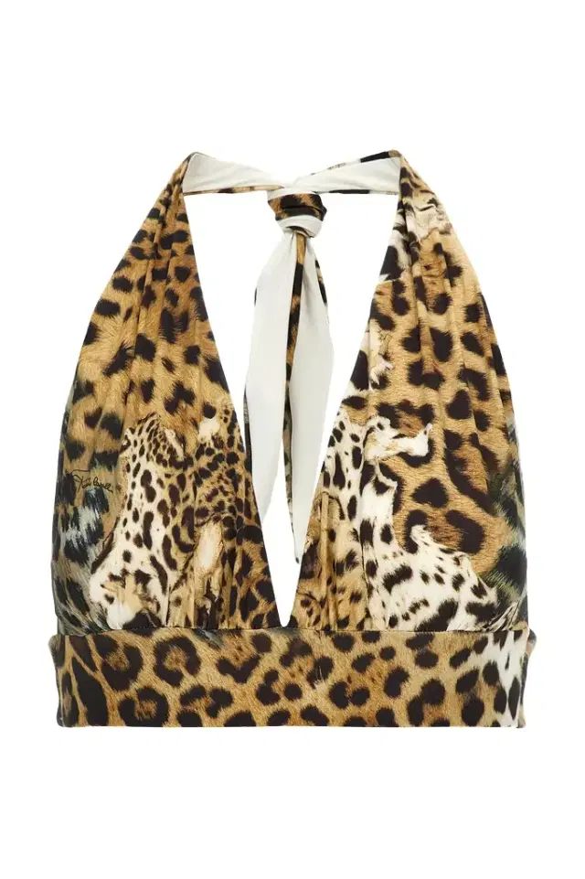 Roberto Cavalli Triangle bikini with Jaguar Skin