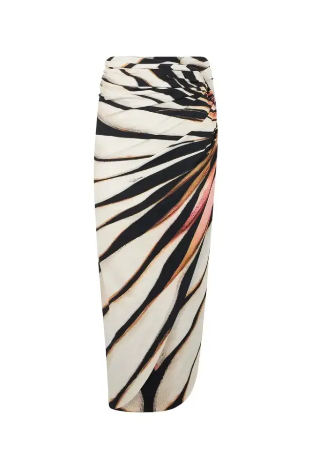 Roberto Cavalli Sarong With Ray Of Pink Print