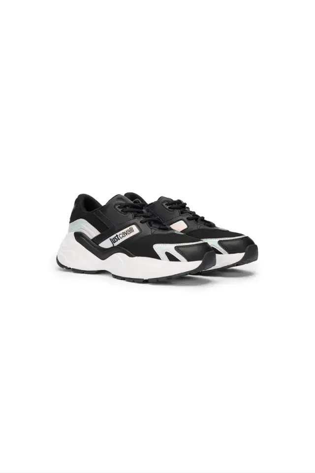 Roberto Cavalli Black And White Chunky Sneakers