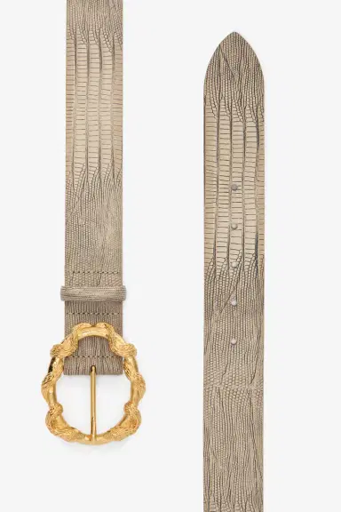 Roberto Cavalli Ivory Belt With Cobra Print And Snake Buckle | Thumbnail 2 Roberto Cavalli Ivory Belt With Cobra Print And Snake Buckle | Thumbnail 2
