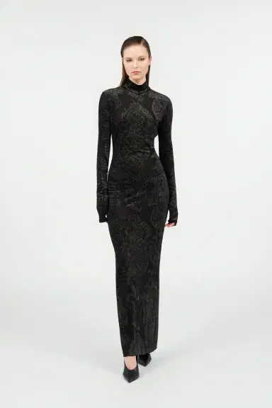 Roberto Cavalli Dress with Ornamental Black Print | Thumbnail 7
