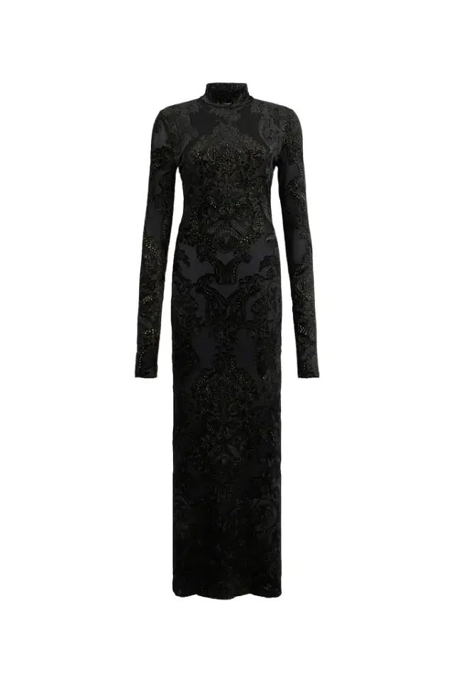 Roberto Cavalli Dress with Ornamental Black Print