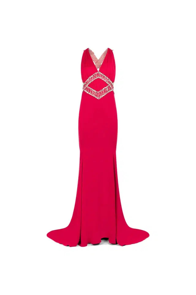 Roberto Cavalli Bead-Embellished Maxi Dress