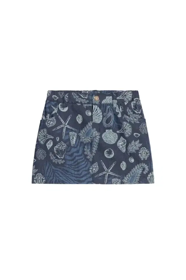 Roberto Cavalli Miniskirt With Marine Print