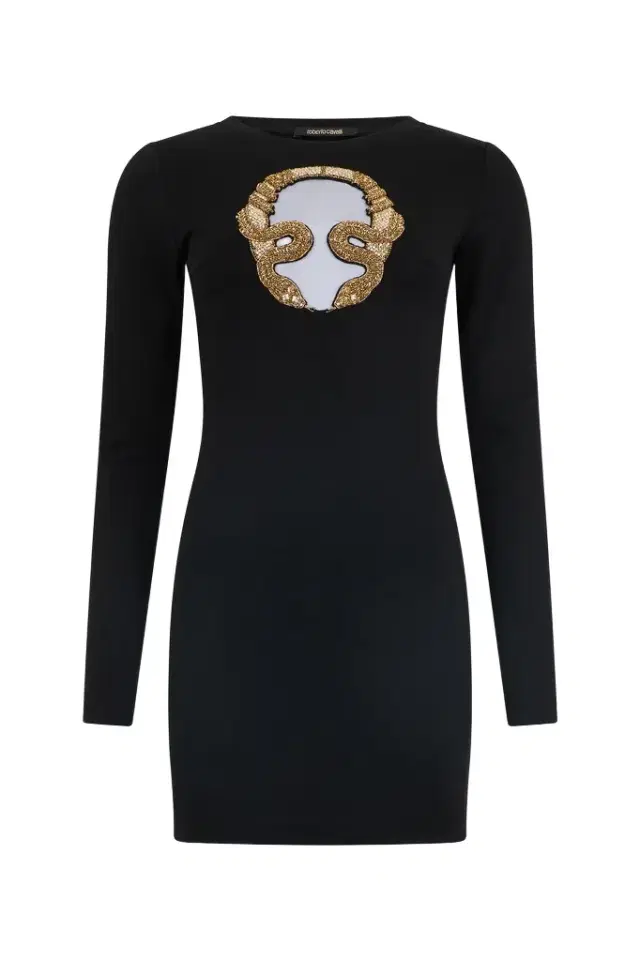 Mini Dress with Gold Embroidery