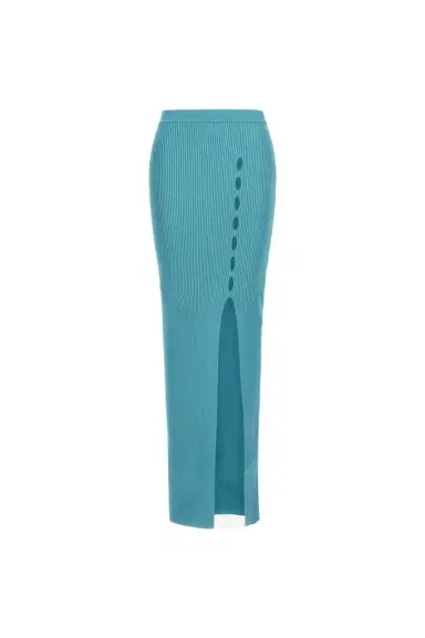 Roberto Cavalli Ribbed long skirt with cut-out | Thumbnail 1