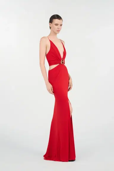 Roberto Cavalli Long Dress with Snake Detail | Thumbnail 2