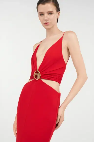 Roberto Cavalli Long Dress with Snake Detail | Thumbnail 5