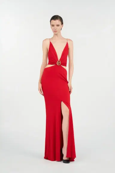 Roberto Cavalli Long Dress with Snake Detail | Thumbnail 7