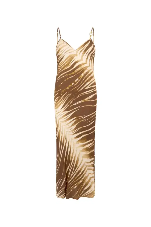 Natural Barb Print Dress