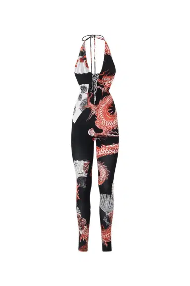 Roberto Cavalli Jumpsuit With All-Over Dragon | Thumbnail 1 Roberto Cavalli Jumpsuit With All-Over Dragon | Thumbnail 1