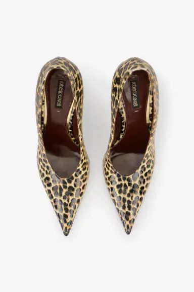 Roberto Cavalli Animal-Print Leather Pumps with Snake Detail | Thumbnail 6 Roberto Cavalli Animal-Print Leather Pumps with Snake Detail | Thumbnail 6