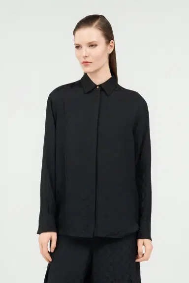Roberto Cavalli Silk Blend Shirt with Monogram RC | Thumbnail 2 Roberto Cavalli Silk Blend Shirt with Monogram RC | Thumbnail 2