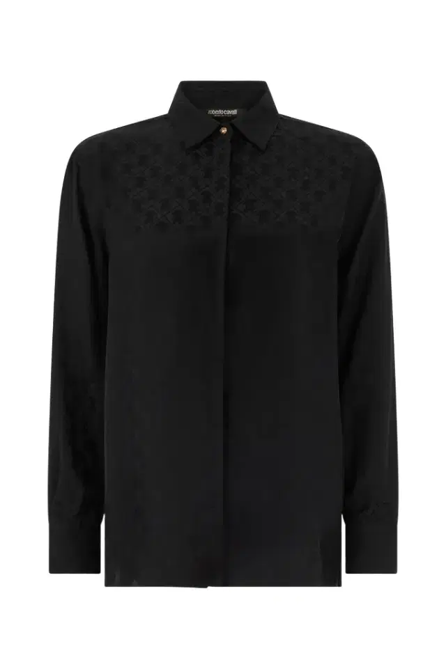 Roberto Cavalli Silk Blend Shirt with Monogram RC