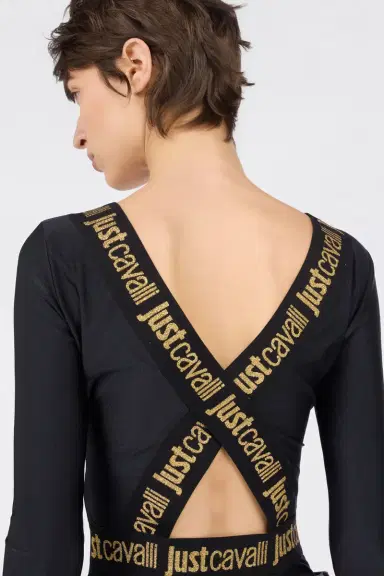 Roberto Cavalli Black Fitted Bodysuit with Logo | Thumbnail 5 Roberto Cavalli Black Fitted Bodysuit with Logo | Thumbnail 5