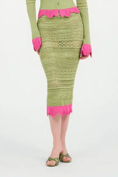 Roberto Cavalli Midi Knit Skirt with Contrast Detail | Thumbnail 2 Roberto Cavalli Midi Knit Skirt with Contrast Detail | Thumbnail 2