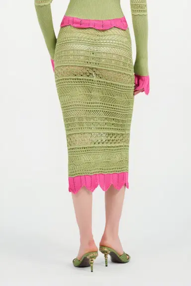 Roberto Cavalli Midi Knit Skirt with Contrast Detail | Thumbnail 3 Roberto Cavalli Midi Knit Skirt with Contrast Detail | Thumbnail 3