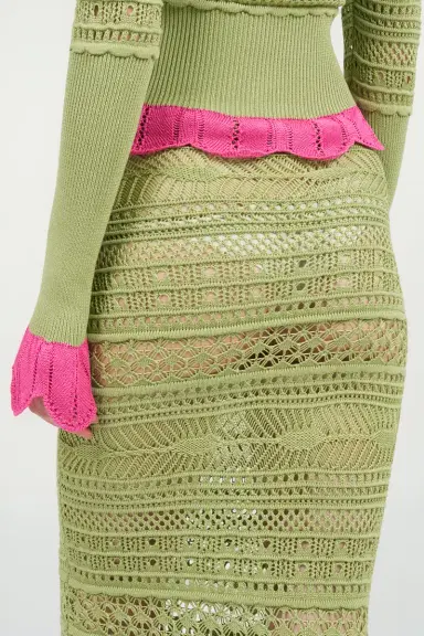 Roberto Cavalli Midi Knit Skirt with Contrast Detail | Thumbnail 6 Roberto Cavalli Midi Knit Skirt with Contrast Detail | Thumbnail 6