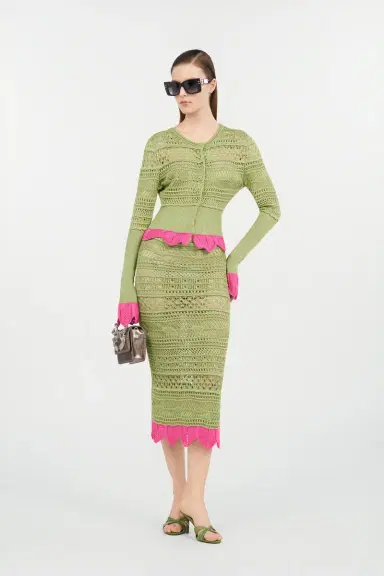 Roberto Cavalli Midi Knit Skirt with Contrast Detail | Thumbnail 7 Roberto Cavalli Midi Knit Skirt with Contrast Detail | Thumbnail 7