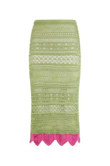 Roberto Cavalli Midi Knit Skirt with Contrast Detail | Thumbnail 1 Roberto Cavalli Midi Knit Skirt with Contrast Detail | Thumbnail 1