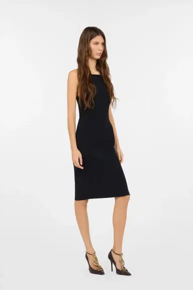 Roberto Cavalli Black Sheath Dress with Snake Detailing | Thumbnail 2