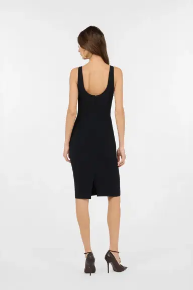 Roberto Cavalli Black Sheath Dress with Snake Detailing | Thumbnail 3