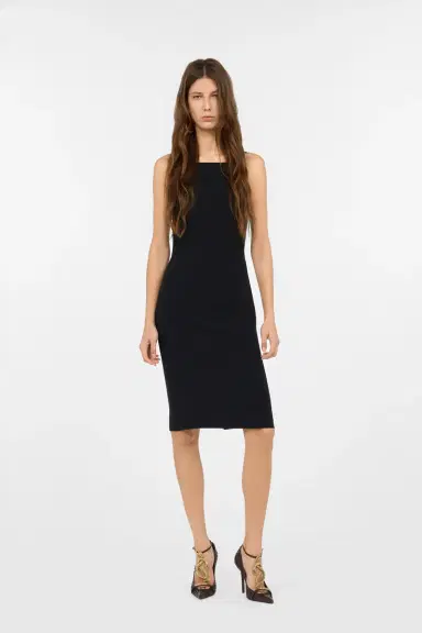 Roberto Cavalli Black Sheath Dress with Snake Detailing | Thumbnail 7