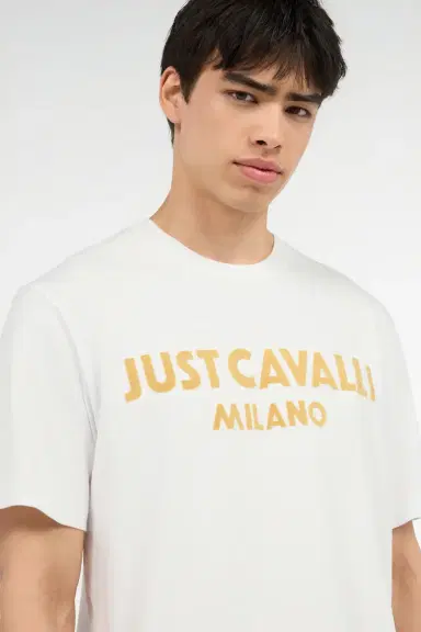 Roberto Cavalli T-Shirt With Flocked Logo | Thumbnail 5