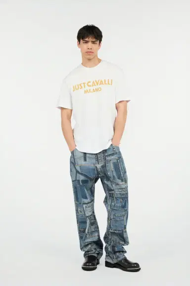 Roberto Cavalli T-Shirt With Flocked Logo | Thumbnail 7