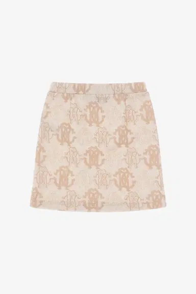 Roberto Cavalli Monogrammed Beige A-line Skirt | Thumbnail 2