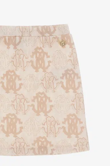 Roberto Cavalli Monogrammed Beige A-line Skirt | Thumbnail 3