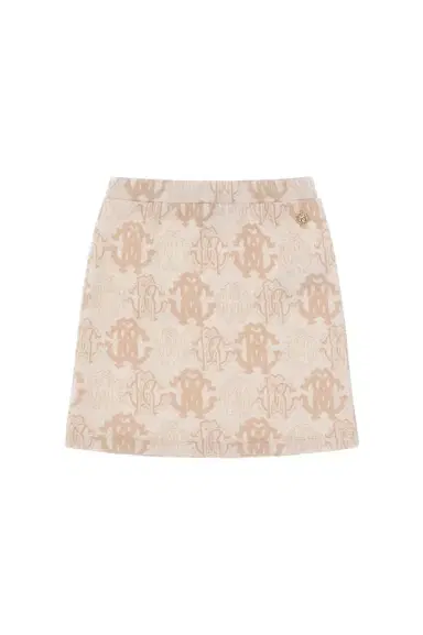 Roberto Cavalli Monogrammed Beige A-line Skirt | Thumbnail 1