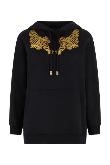 Roberto Cavalli Black Sweatshirt With Tiger Embroidery | Thumbnail 1 Roberto Cavalli Black Sweatshirt With Tiger Embroidery | Thumbnail 1
