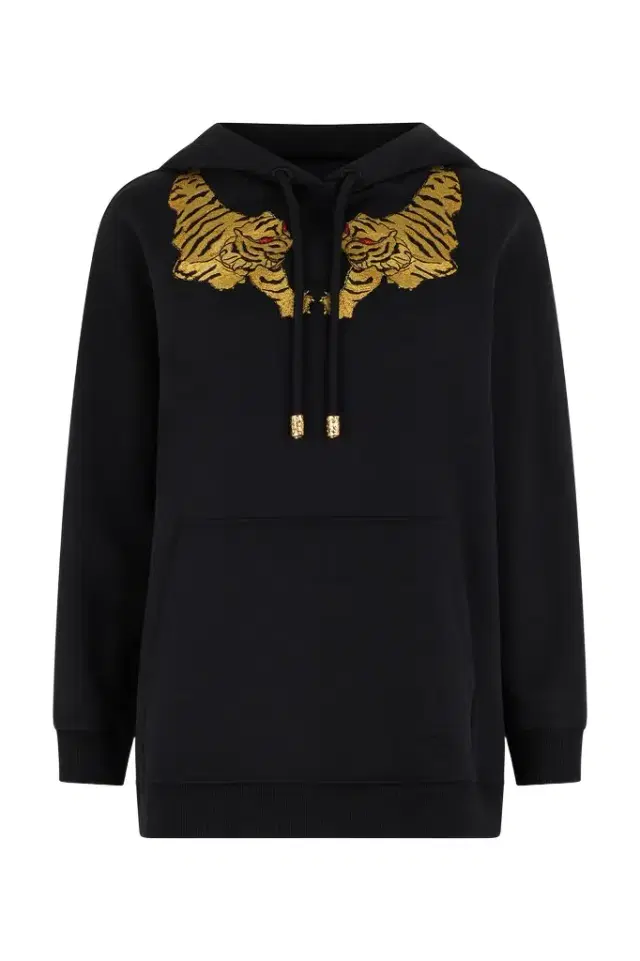 Roberto Cavalli Black Sweatshirt With Tiger Embroidery