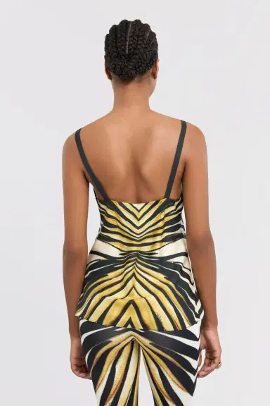 Roberto Cavalli Ray Of Gold Print Silk Top | Thumbnail 3 Roberto Cavalli Ray Of Gold Print Silk Top | Thumbnail 3