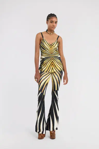 Roberto Cavalli Ray Of Gold Print Silk Top | Thumbnail 5 Roberto Cavalli Ray Of Gold Print Silk Top | Thumbnail 5