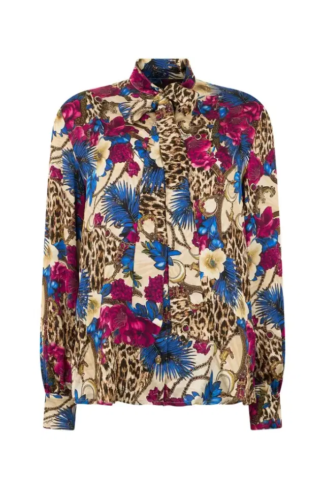 Roberto Cavalli Flower Leo Print Shirt