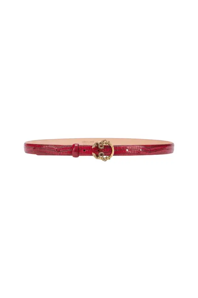 Roberto Cavalli Serpentine Leather Belt