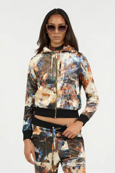 Roberto Cavalli Rusty Stain Print Sweatshirt Hoodie | Thumbnail 2 Roberto Cavalli Rusty Stain Print Sweatshirt Hoodie | Thumbnail 2